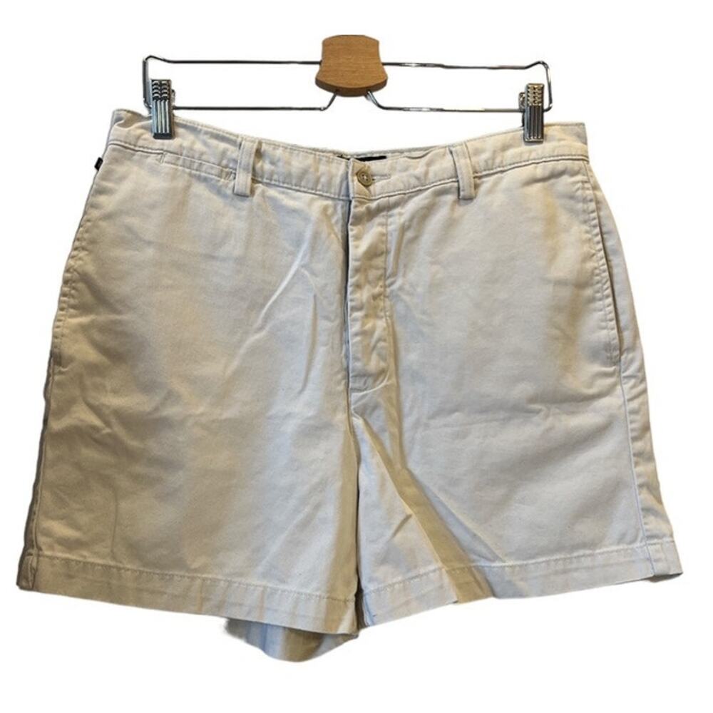 Vintage Polo Ralph Lauren Button Fly Khaki Shorts 4.5 Inseam High Rise Sz 14 Tan